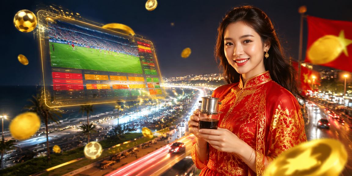 Người chơi xem thông tin kèo cá cược tại Phan Thiết bên ly cà phê buổi sáng